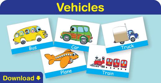 Click to download our free vehicles flash cards! Click to download our free vehicles flash cards!